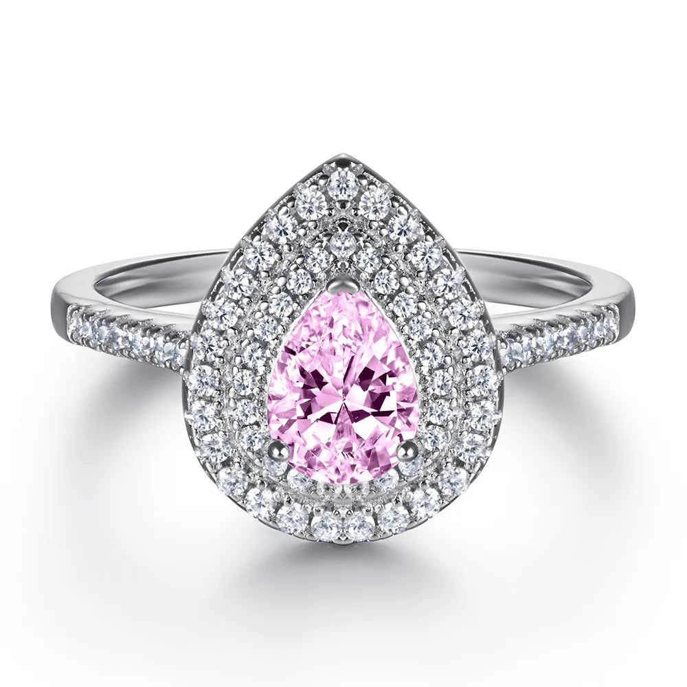 Somen 1.25ct 925 Sterling Ring Pear Cut Cubic Zircon Women Teardrop Engagement Ring Wholesale
