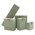 Custom Green Luxury Jewelry Storage Box Packaging Gifts Smooth Surface Perfume Decorated Gift Ribbon Box with Lids