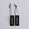 Best Selling Custom Black Paper Hang Tags with Hot Stamping Gold Swing Design for Clothing Bags Shoes
