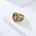 Stainless Steel Templar Knight Knuckle Ring Men JewelleryViking Shield Runes Ring Biker Party Club Gift Accessories