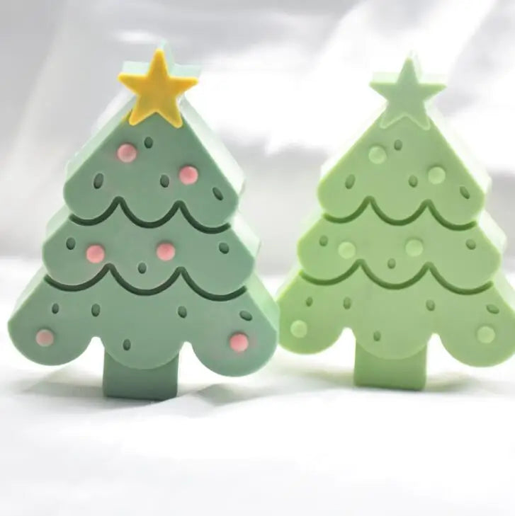HY 3D Christmas Tree Aromatherapy Gypsum Candle Molds Gingerbread Man Handmade Candle Baking Tools Silicone Mold for Chocolate