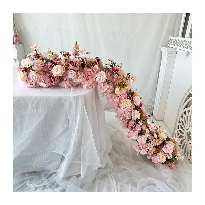 CQ 11 Simulated Wedding Flower Runner Artificial Table Centerpiece Arrangement for Christmas Graduation Wedding Decorations