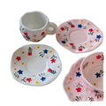 Creative Pastoral Flower Ceramic Plate Hand-Kneaded Irregular Style for Breakfast Dessert Food