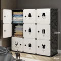 Modern Plastic Wardrobe with Extendable Foldable Design for Bedroom Workshop Living Room Storage 6 Doors Hanging Clothes Cabinet