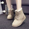 Dropshipping Custom Logo Winter Women's Ankle Boots Fur Lined Thick Sole Ladies Fur Snow Boots