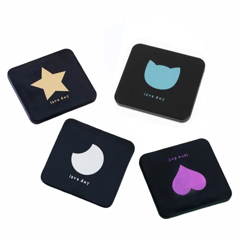 Hot-selling Frosted Square Mirror With 2X Magnifying Heart Cat Moon Decorate Makeup Mirror Women Girls Portable Mirror
