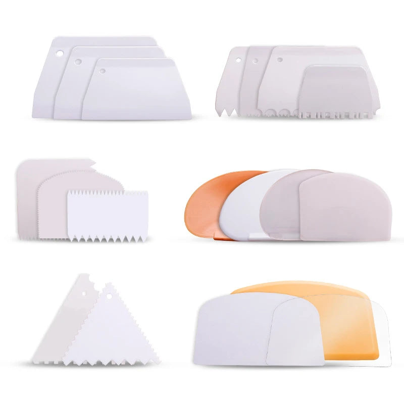 XLT Factory Custom Dough Cutter Bench Scraper Plastic Flexible Bowl Scraper for Baking Bread Cake  Fondant Icing