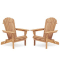 Custom Outdoor Adirondack Chair Set 2 Folding Wooden Solid Wood Eco-Friendly Patio Lounger Armchair Half-assembled Garden Chair