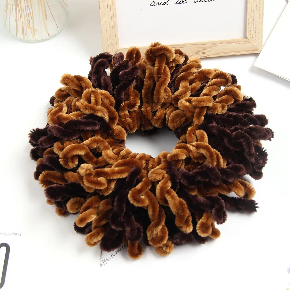 Muslim Headwear for Women Golden Velvet Headdress Flower Multicolored Hair Loop Ethnic Head-dress