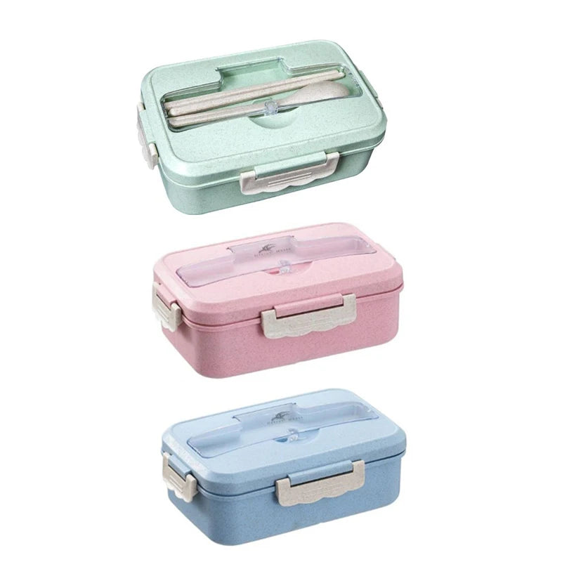 Household Items Portable Food Grade Food Storage Container Eco Friendly Wheat Straw Lunch Box Bento Kids Lunch Box Set