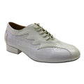 Personalized Men\'s Leather Dance Shoes White Soft Suede Sole