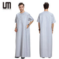 Liu Ming Wholesale Men Summer Abaya Muslim Dress Robe Saudi Arabia Oman Islam Clothing