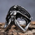 Ready to Ship Vintage Stainless Steel Punk Biker Jewelry Featuring Angel Skull Goddess Rings for Men and Women
