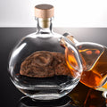 Sale 250ml/500ml Clear Empty Oblate Wine Bottle Decanter Glass Container Whiskey Liquor Brandy Home Bar Screen Printing Cork