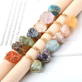 15-20mm Top Sale Crystal Gold Ring 13 Different Colors for Mix Order Hand Wire Wrap Mineral Crystal Ring