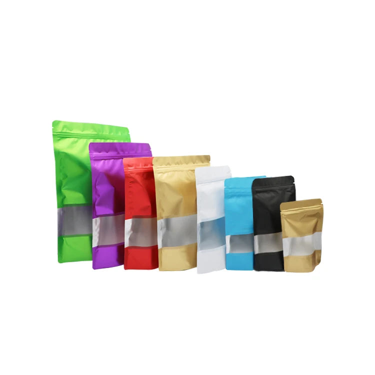 Custom Logo Fast Delivery Clear Window Pouches Ziplock Bags Paper Bags Food Packaging Candy Bag Recyclable