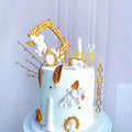 Happy Birthday Anniversary Mother's Father's Day Acrylic Gold Vertical Cake Topper for Birthday Party Cake Decorations