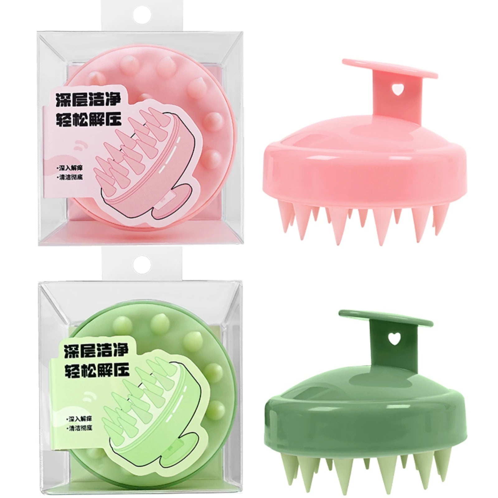 Heat Resistant Ionic Scalp Massage Shower Brush Wide Hair Growth Cushion Paddle Design ABS/Silicone Bristles Exfoliating