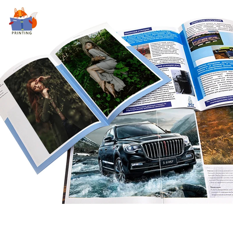 China Printing Custom Supplier Car Magazine Booklet Catalog Booklet Perfect Binding Paper Packaged Soft Cover