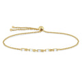 LOZRUNVE 925 Sterling Silver Jewelry Gold Plated Adjustable Linked Baguette Charm Bracelet for Women