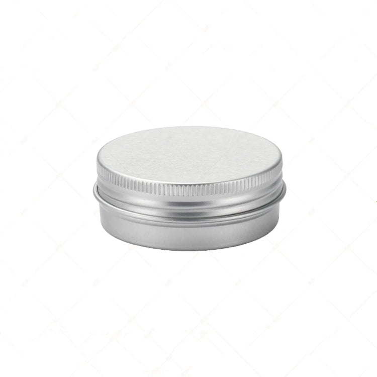 Empty Small Round Silver Cosmetics/candle Aluminum Tin Jar Wholesale 30ml/1oz 52*20mm Aluminum Cans Aluminum Lip Balm Packaging