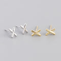 Korean Simple Designer 925 Sterling Silver Cross X Tiny Stud Earrings for Women Girls Daily Jewelry EH1530