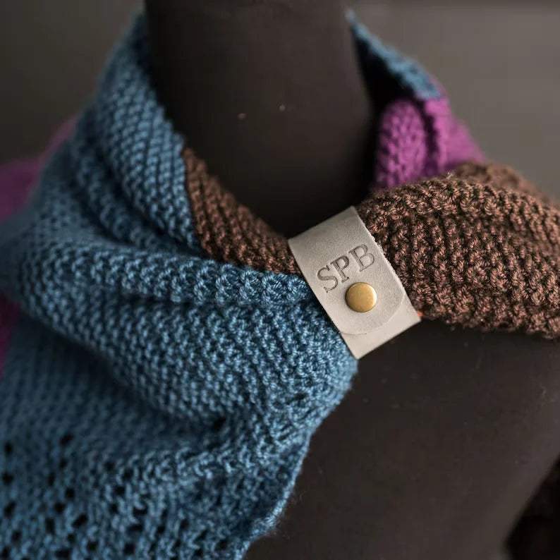 Custom Premium Laserable Leatherette Scarves Knitter Gift Personalized Leather Shawl Cuffs Scarves