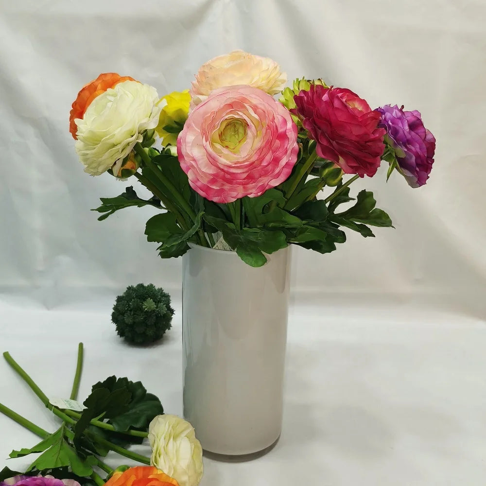 M427 Real Touch Artificial Silk Ranunculus Flower Stems Wedding Event Decoration Wholesale Centerpieces for Graduation Easter