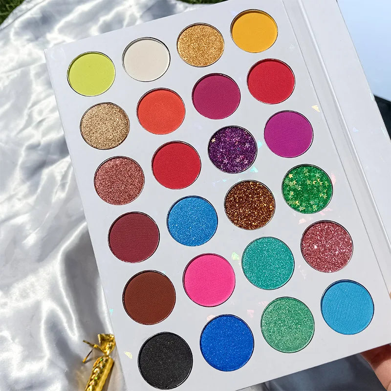Hot Sale White Eyeshadow Palette Neon Matte Glitter Shadow Pigments All Glitter Eyeshadow Makeup Palette Stage Makeup Wholesale