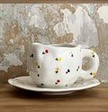 Irregular Ceramic Mug Lovely Tulip Flower Coffee Cups Hand Pinch Personalized Milk Coffee Mug With Saucer
