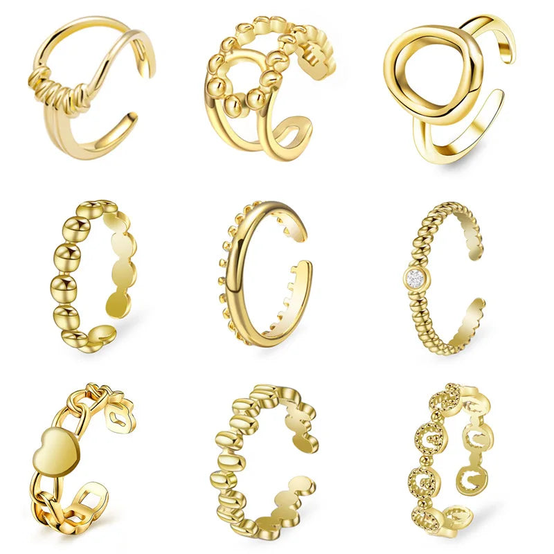 Wholesale Stainless Steel Multi Designs Open Cuff Unique Finger Ring Jewelry Men and Women Fashion Accessories China Supplier
