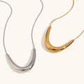 Dingran NECKLACE High Fashion V-Shape Pendant Snake Chain Necklaces Waterproof 18K Gold Plated Jewelry
