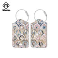 Customized Logo Bulk Blank Sublimation Luggage Tag PU Leather with Stainless Steel Loop for Travel for Bag Use