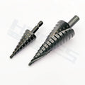 Nitriding Black Coated HSS Step Drill Bits 4-12-20-32 10-45mm with Straight Sprial Flutes Tri-flat Shank