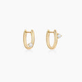 Unique Designer Fashion 18K Gold Plated Pure 925 Sterling Silver Asymmetrical Zircon Hoop Stud Earrings for Women Girls Gifts