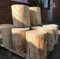 Guansen Solid Wooden Log Stool / Side Table Natural or Oiled  Outside or Indoors