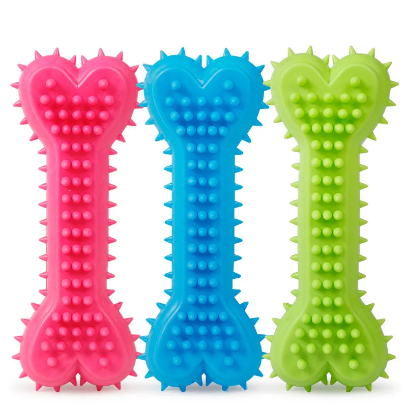 TPR Pet Toys Grinding and Cleaning Teeth with Thorn Bone Toy Dog Chewing Soft Rubber Heart Shaped Grinding Toys Wholesale