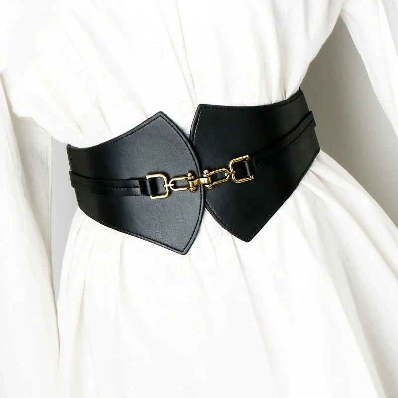 Fashion Elastic Elastic Wide Waistband Women's Clothing Accessories Stretchy Alloy Buckle for Daily or Party Use Belt