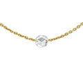 LOZRUNVE 925 Sterling Silver Simple Solitaire Shinning Diamond Link Chain Necklace Choker Women