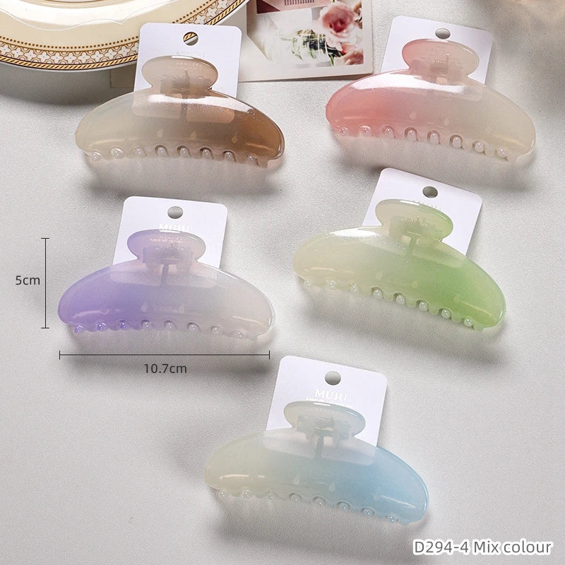 Sweet Gradient Hair Clips Display 11cm Rapid Sample Acrylic Claw Hair Card Ornaments Plastic Material for Women