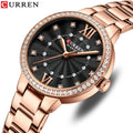 2025 Curren Watch 9085 Ladies Elegant Diamond Mini Quartz Watch Waterproof Stainless Steel Fashion Sports Watch Relogio Feminino