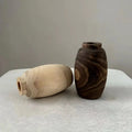 Creative Flower Big Round Tabletop Wooden Vases Homestay Black Brown Retro Decorations Desktop Wood Vase Large Wood Floor Vase