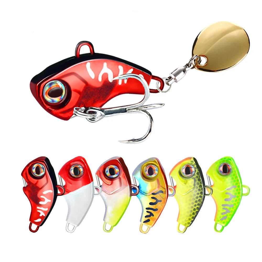 WEIHE 9g 13g 16g 22g  Metal Mini VIB With Spoon Fishing Lure  Hard Fishing Tackle Pin Crank Bait Vibration Spinner Sinking Bait