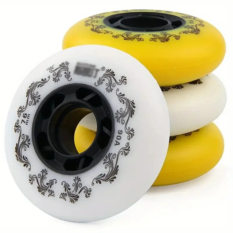 PU Wear-Resistant Inline Roller Skate Replacement 90A Wheels - Smooth Sliding Durable and Long-Lasting Drifting Brake Wheel