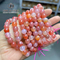 JD Gems Children's Classic Fashion Bead Reiki Healing Elastic Bangles Gemstone 3A Natural Salt Source Agate Bracelets for