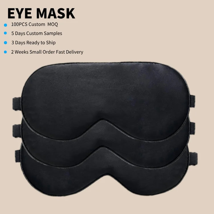 Mulberry Silk Sleep Eye Mask Blindfold with Adjustable Strap  Soft Eye Cover for Travel & Night Sleep MOQ From 100 Pcs