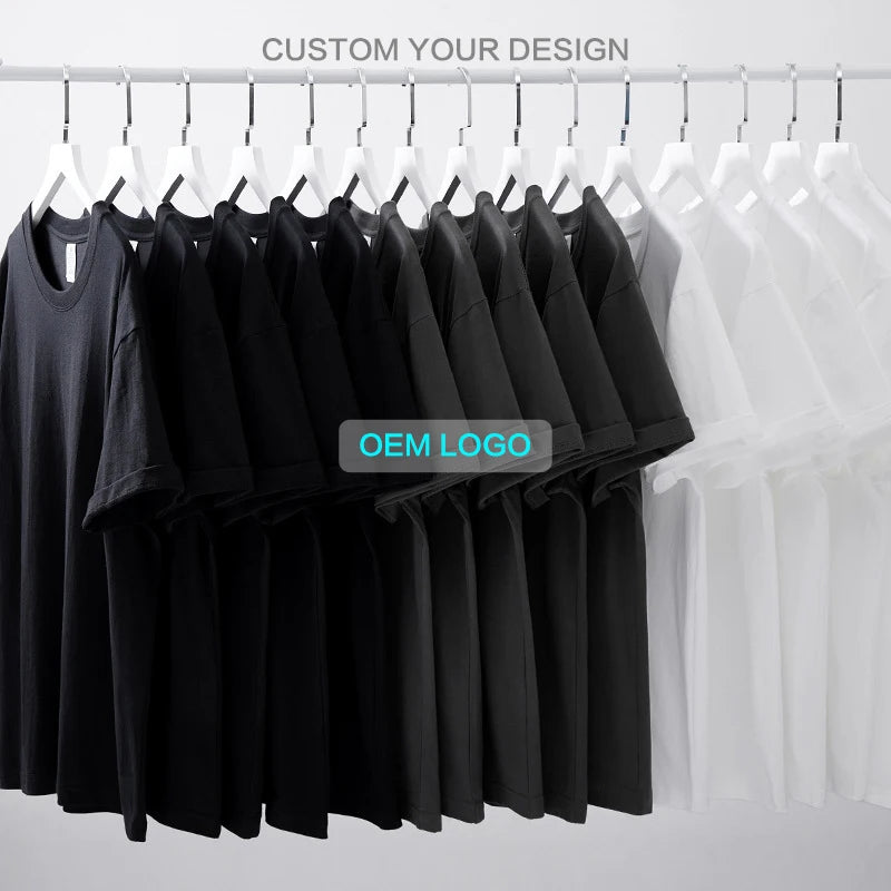 Chinjan Blank Custom Logo Embroidery Tshirt Oversized Gym T Shirt Men'S Clothing Manufacturers White Puff Print T-Shirts