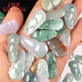 Natural Myanmar a Level Jade Ice Like Three Colors Calabash Pendent Hand Carved Pendant Flower Pieces