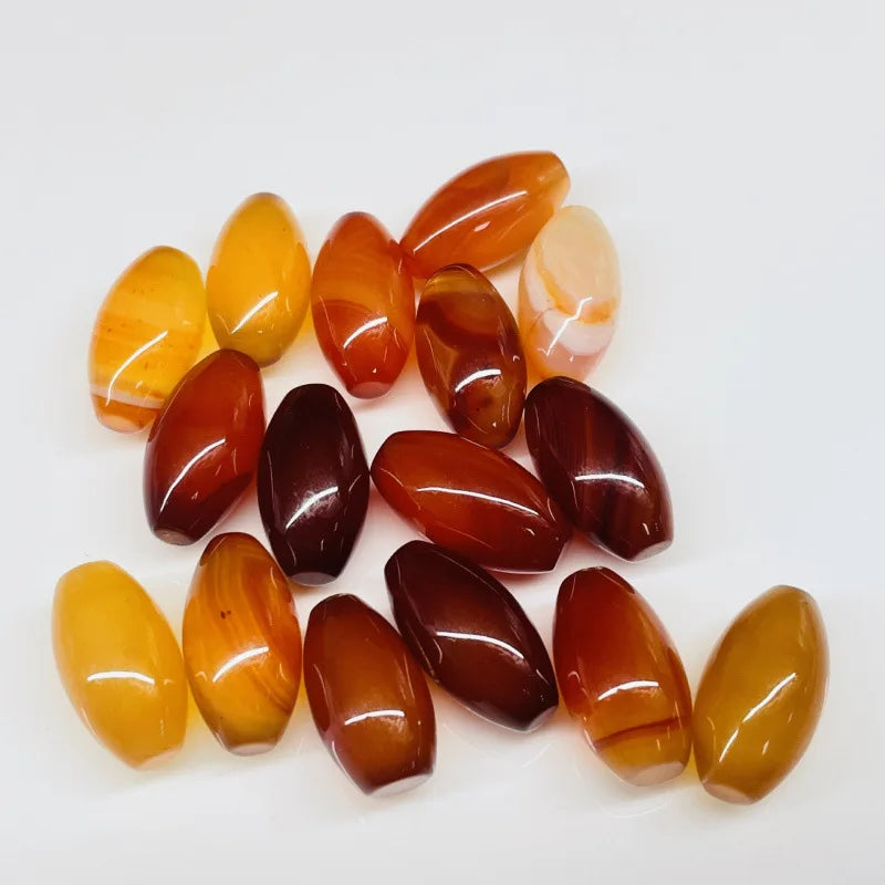 Factory Direct Sale Natural Red Agate Jade Egg-Shaped Loose Beads for DIY Jewelry Wholesale Accessory Oval Carnelian Stones