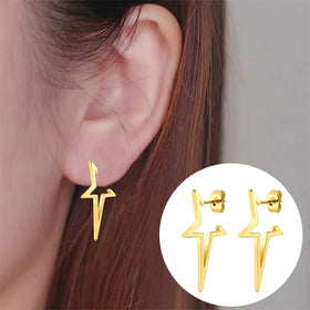Tarnish Free 18K Gold Plated Stainless Steel Earrings 2024 Trendy Gothic Fashion Star Punk Stud Earrings Women